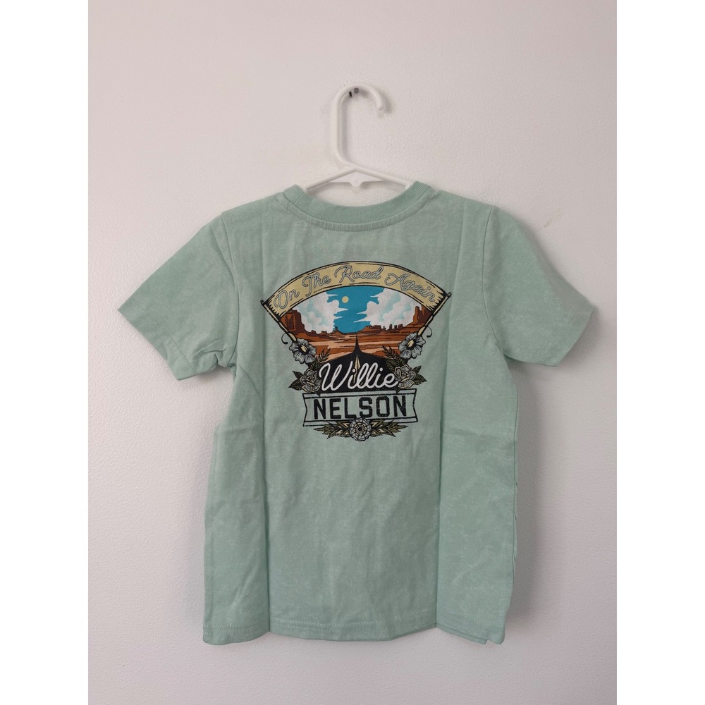 Kids Willie Nelson "On the Road Again" Graphic Tee – Green – Size 4T – NWT